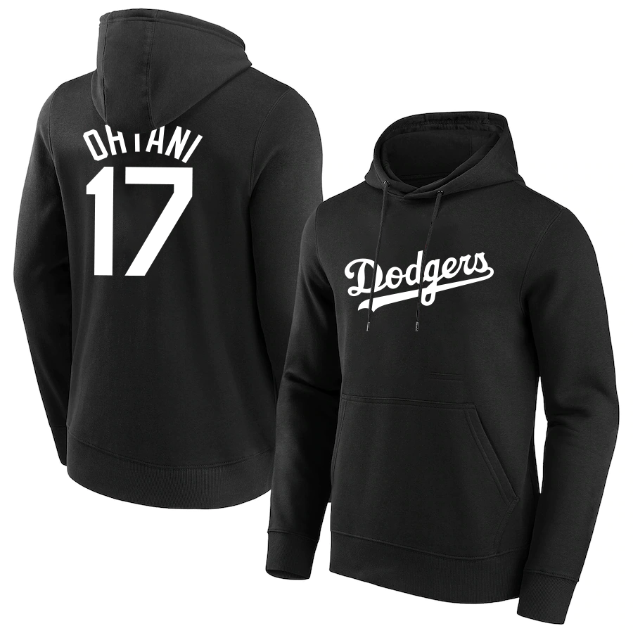 Men Los Angeles Dodgers 17 Ohtani 2024 MLB World Series Champions black hoodie